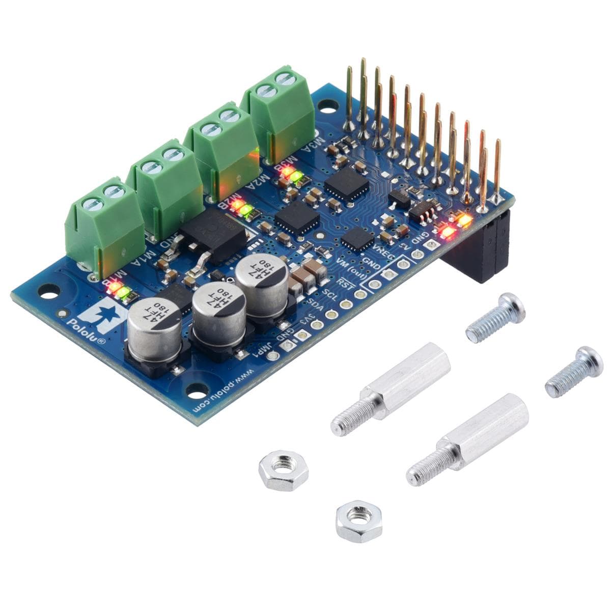 Pololu Motoron M3H256 Triple Motor Controller for Raspberry Pi (Soldered) - The Pi Hut