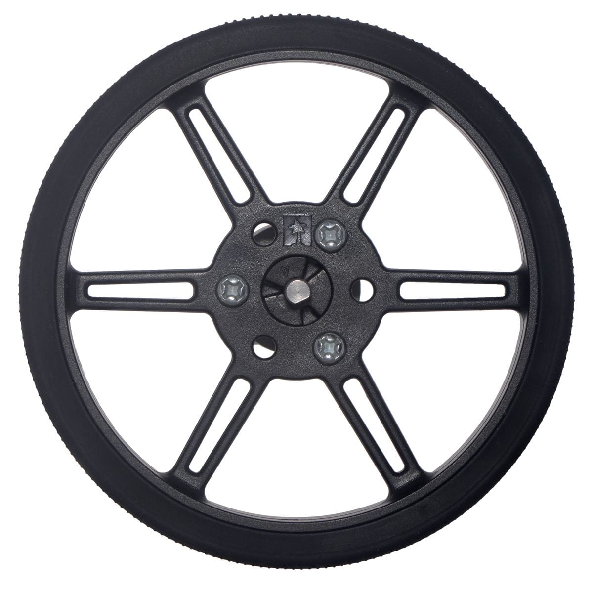 Pololu Multi-Hub Wheel w/Inserts for 3mm/4mm Shafts - 80x10mm Black (2-Pack) - The Pi Hut