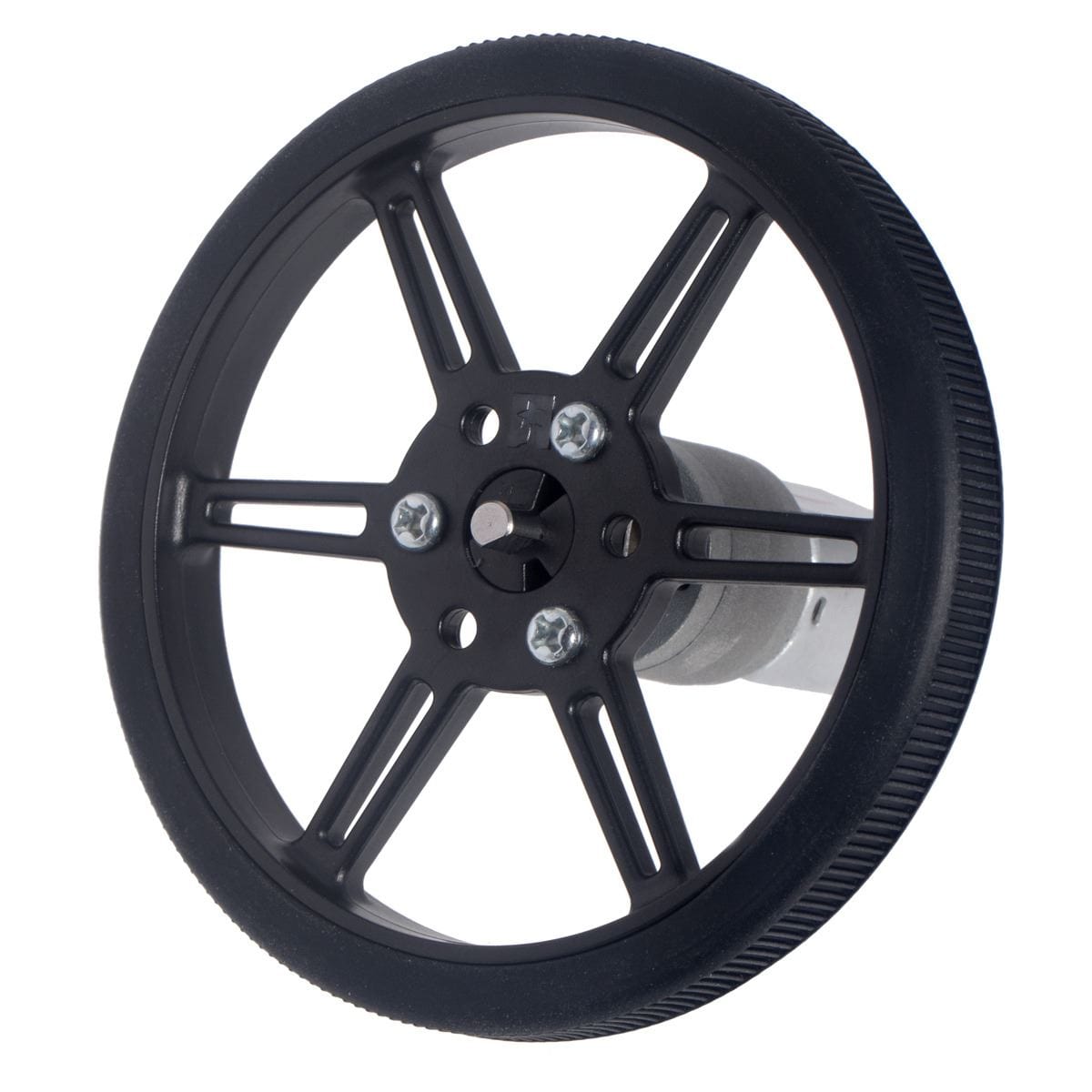 Pololu Multi-Hub Wheel w/Inserts for 3mm/4mm Shafts - 80x10mm Black (2-Pack) - The Pi Hut