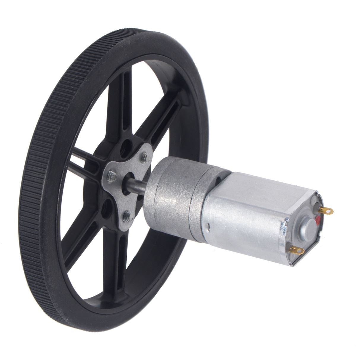 Pololu Multi-Hub Wheel w/Inserts for 3mm/4mm Shafts - 80x10mm Black (2-Pack) - The Pi Hut