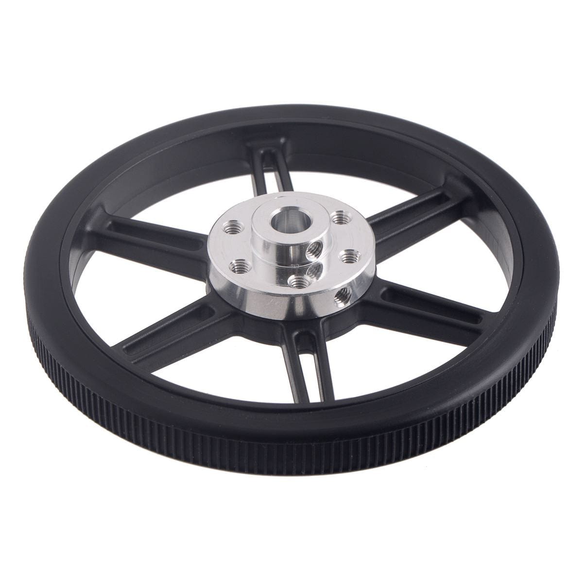 Pololu Multi-Hub Wheel w/Inserts for 3mm/4mm Shafts - 80x10mm Black (2-Pack) - The Pi Hut