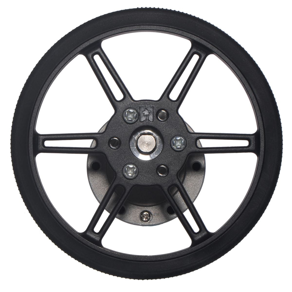 Pololu Multi-Hub Wheel w/Inserts for 3mm/4mm Shafts - 80x10mm Black (2-Pack) - The Pi Hut