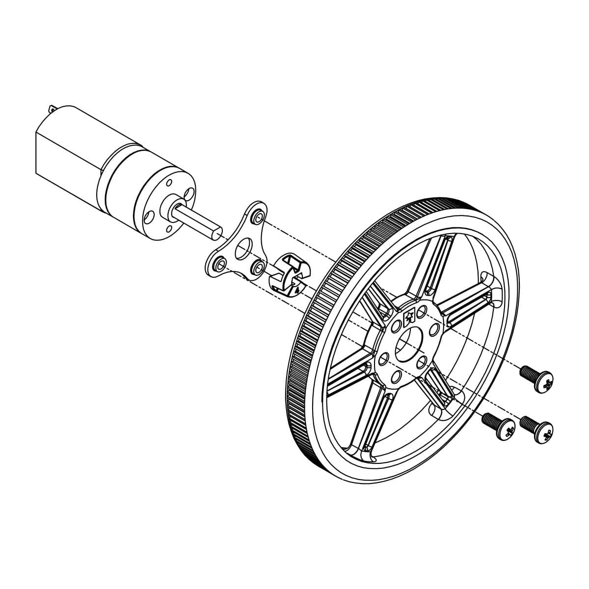 Pololu Multi-Hub Wheel w/Inserts for 3mm/4mm Shafts - 80x10mm Black (2-Pack) - The Pi Hut