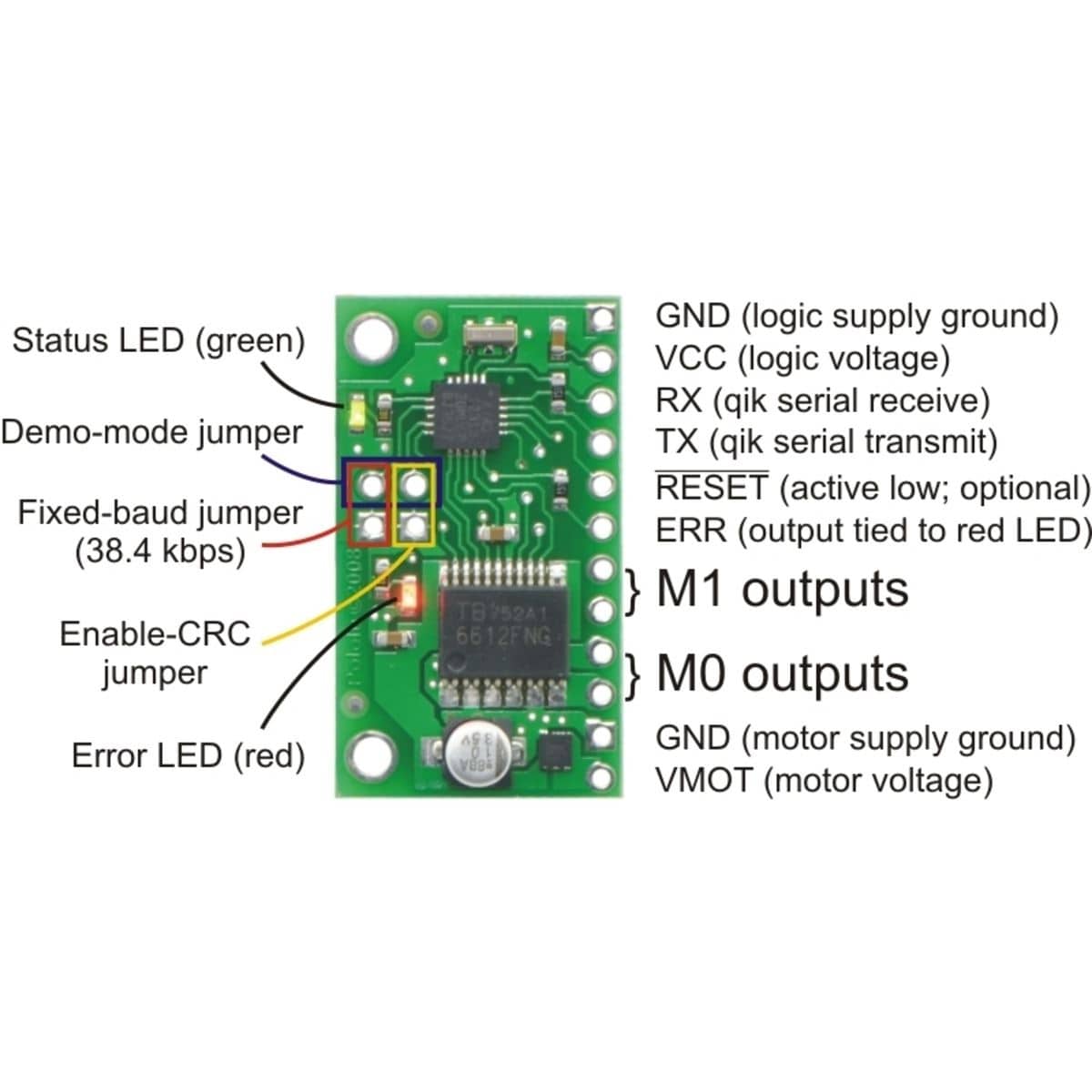 Pololu Qik 2s9v1 Dual Serial Motor Controller - The Pi Hut