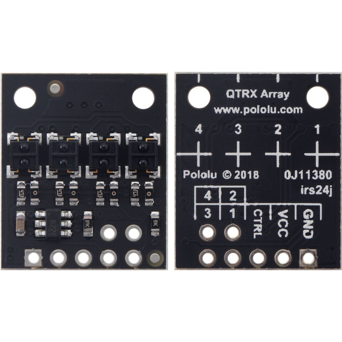 Pololu QTRX-HD-04A Reflectance Sensor Array: 4-Channel; 4mm Pitch; Analog - The Pi Hut