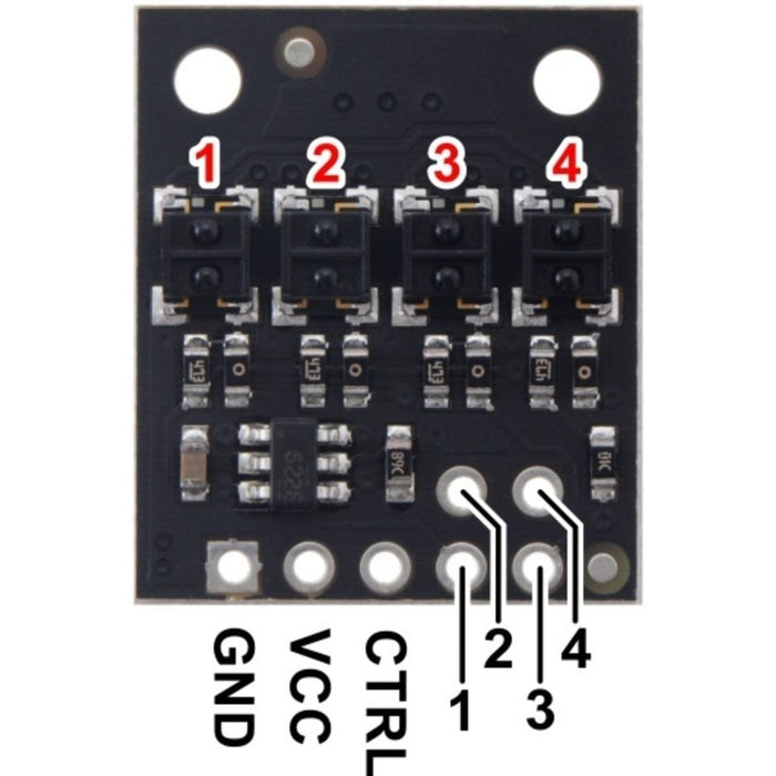 Capteur De Réflexion QTRX-HD-07RC - Barrette 7 Capteurs, Numérique - Alimentation 2.9-5.5VDC - Dimensions 29x20 Mm - Pour Robotique, Suivi De Ligne - 4
