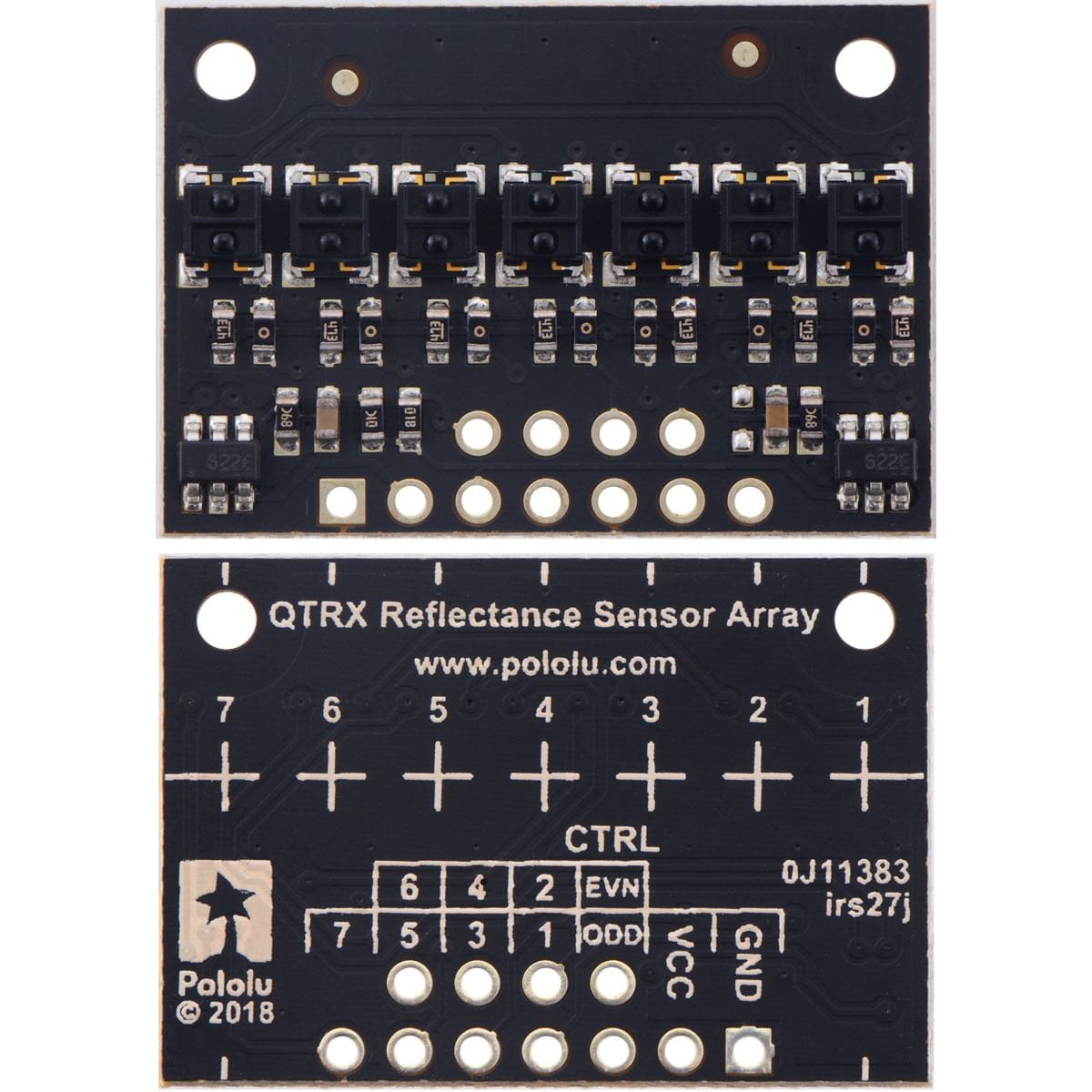 Pololu QTRX-HD-07A Reflectance Sensor Array: 7-Channel; 4mm Pitch; Analog - The Pi Hut