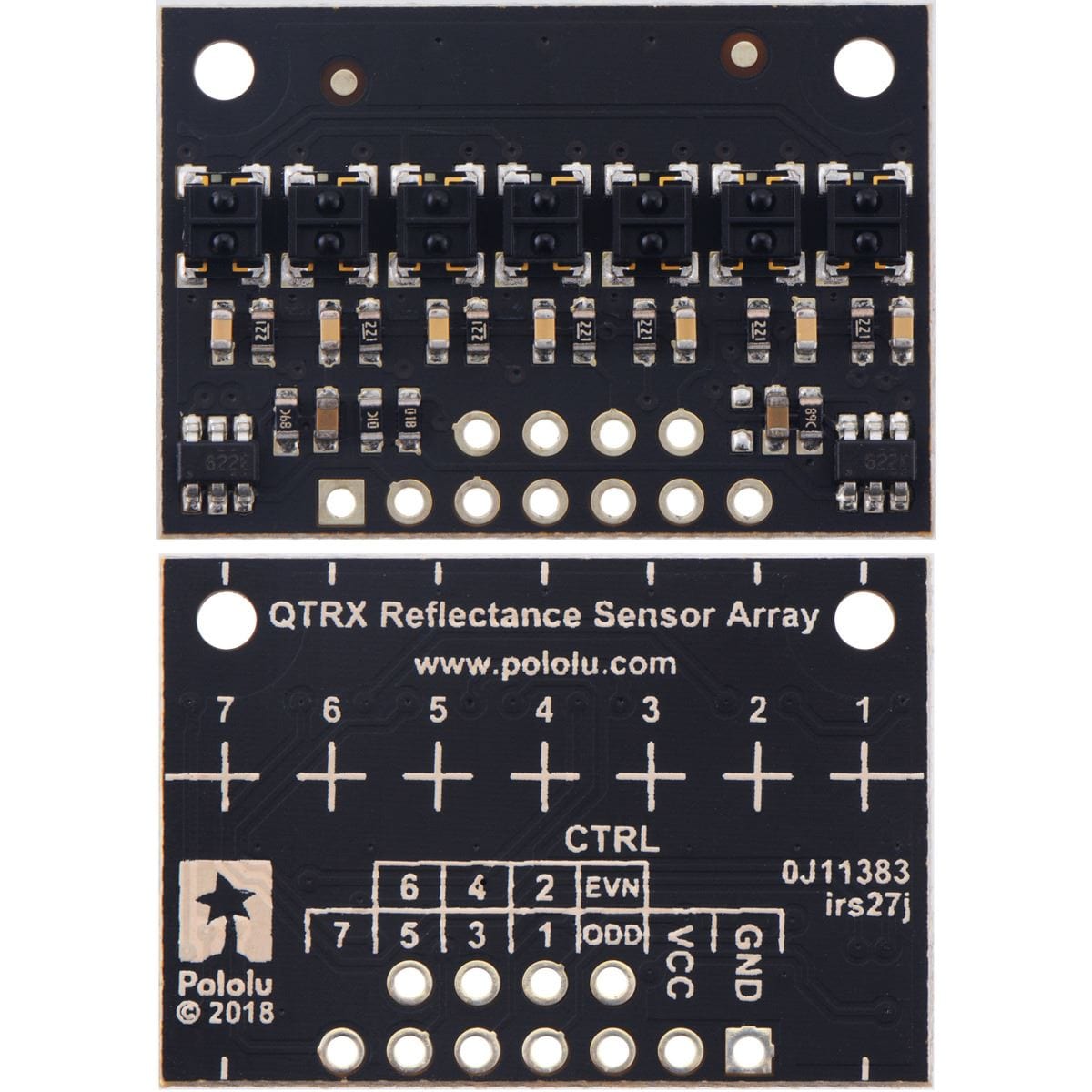 Pololu QTRX-HD-07RC Reflectance Sensor Array: 7-Channel, 4mm Pitch, RC - The Pi Hut