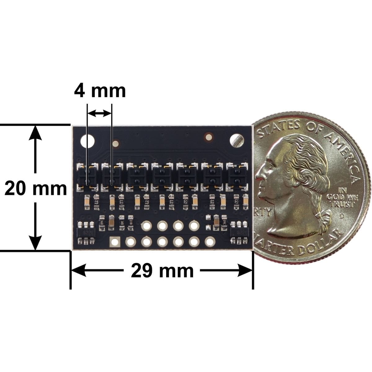 Pololu QTRX-HD-07RC Reflectance Sensor Array: 7-Channel, 4mm Pitch, RC - The Pi Hut