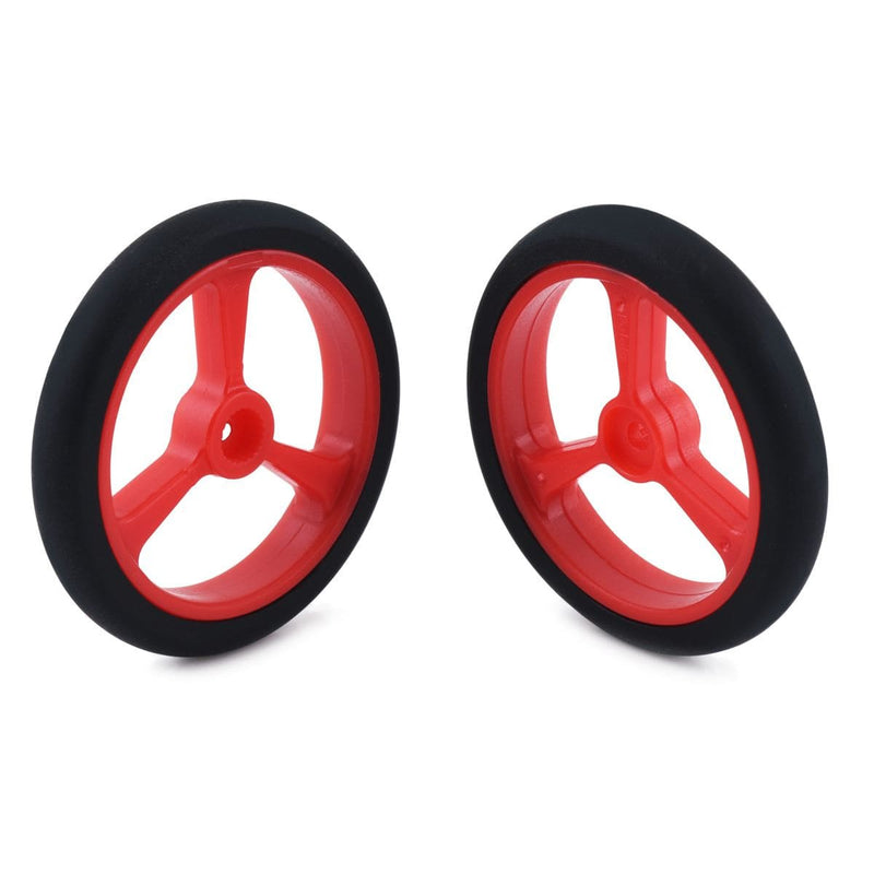 Pololu Wheel for Micro Servo Splines (21T, 4.8mm) - 40×7mm, Red, 2-Pack - The Pi Hut