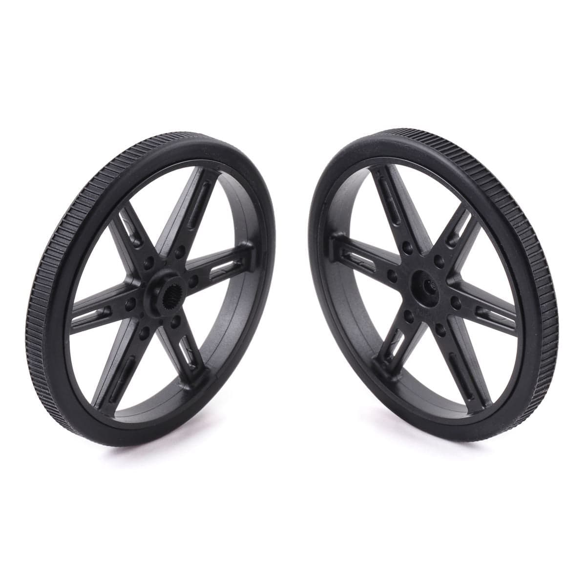 Pololu Wheel Pair for Standard Servo Splines (25T, 5.8mm) - 70×8mm, Black - The Pi Hut