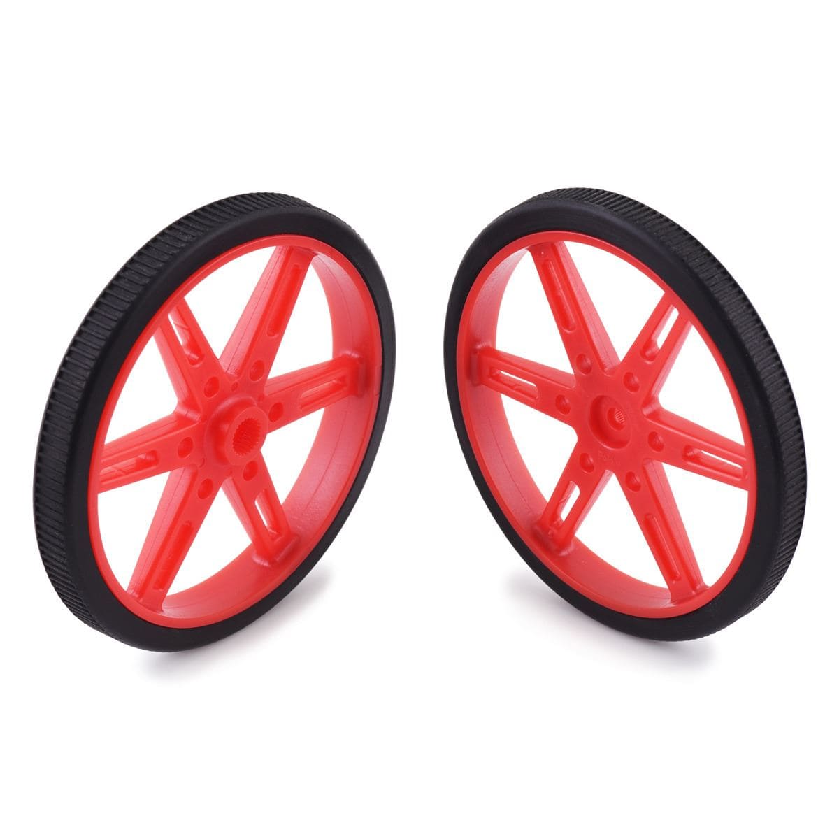 Pololu Wheel Pair for Standard Servo Splines (25T, 5.8mm) - 70×8mm, Red - The Pi Hut