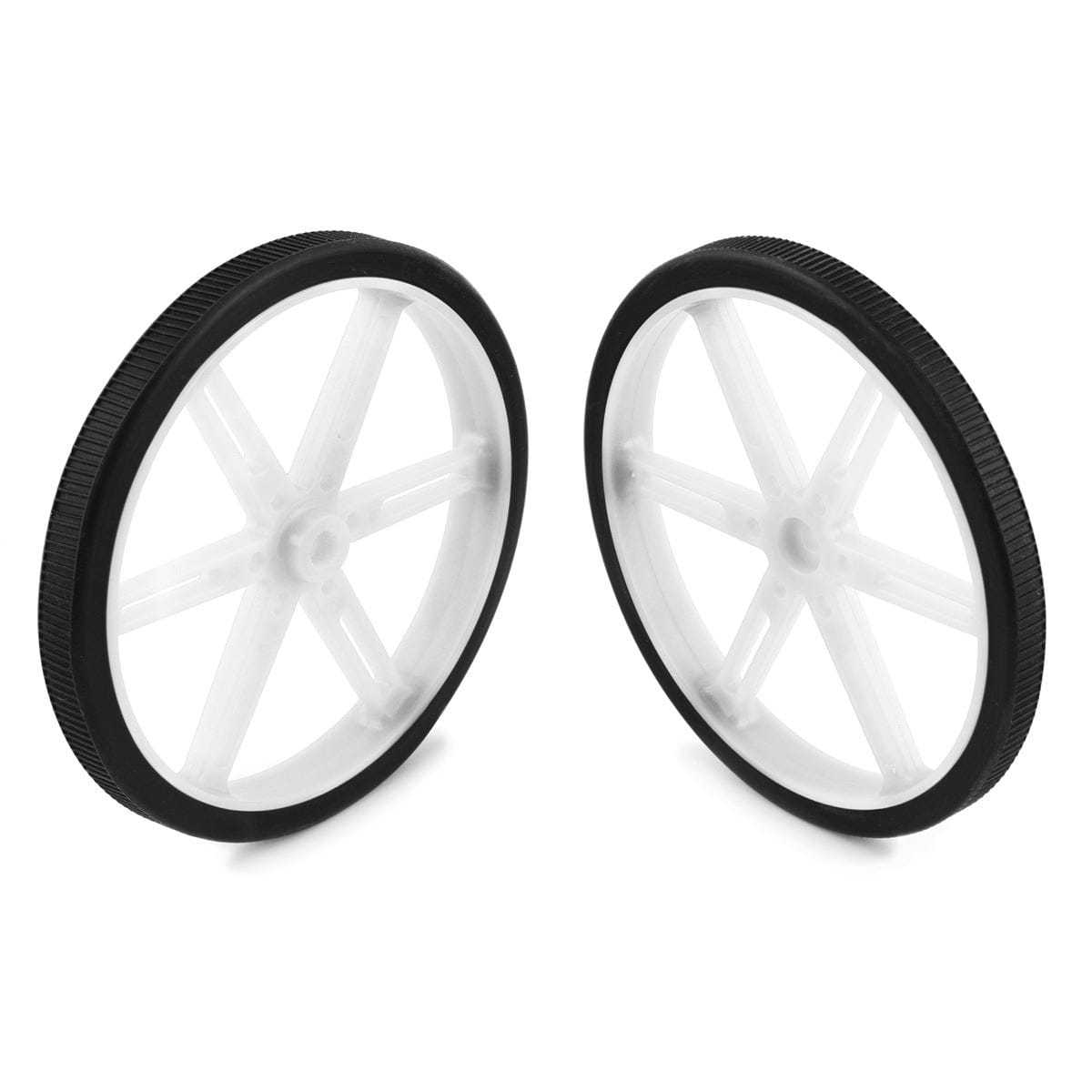 Pololu Wheel Pair for Standard Servo Splines (25T, 5.8mm) - 90×10mm, White - The Pi Hut