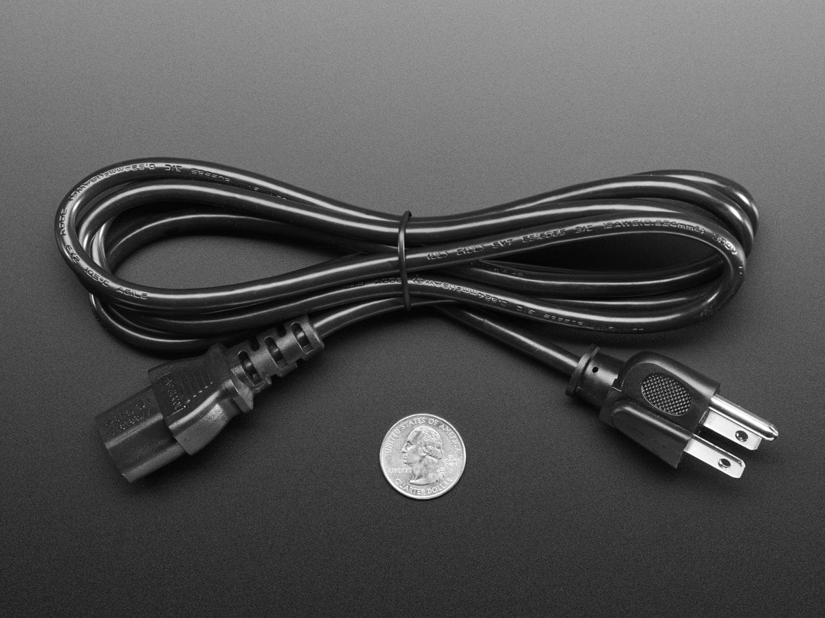 Power Cord Cable w/ 3 Conductor PC Power Connector Socket - The Pi Hut