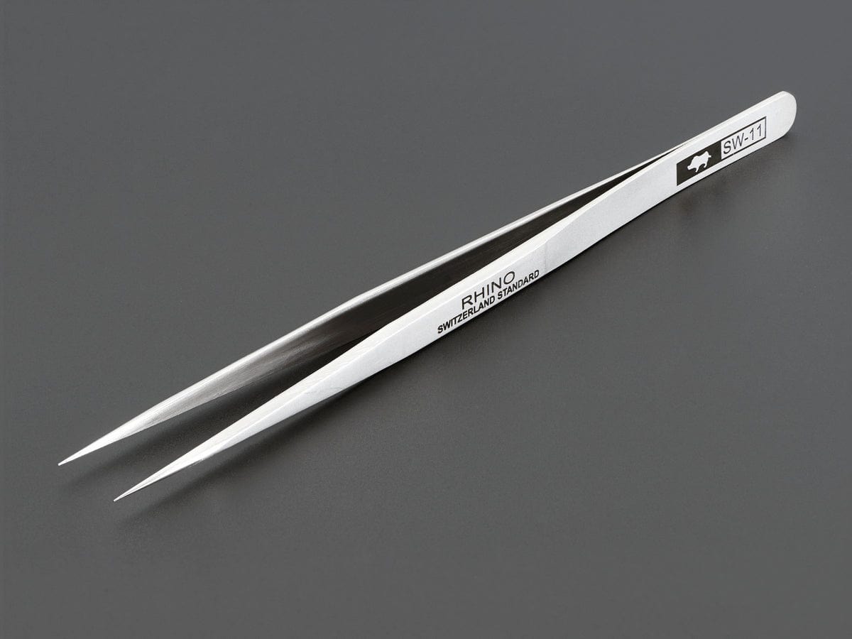 Precision Straight Tweezers - Rhino SW-11 - The Pi Hut