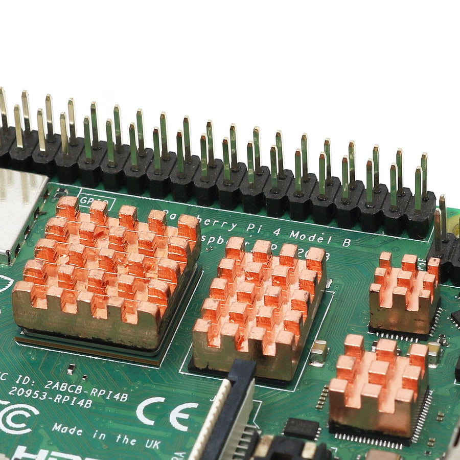 Copper Raspberry Pi Heatsink Pure Copper 4-Piece Heatsink Set for Raspberry Pi 4 - The Pi Hut