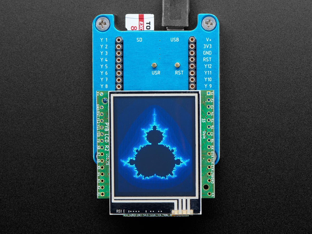 pyboard Color LCD Skin with Resistive Touch - The Pi Hut