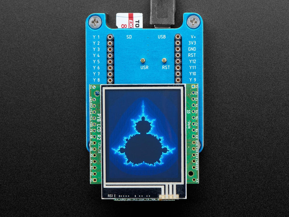 pyboard Color LCD Skin with Resistive Touch - The Pi Hut