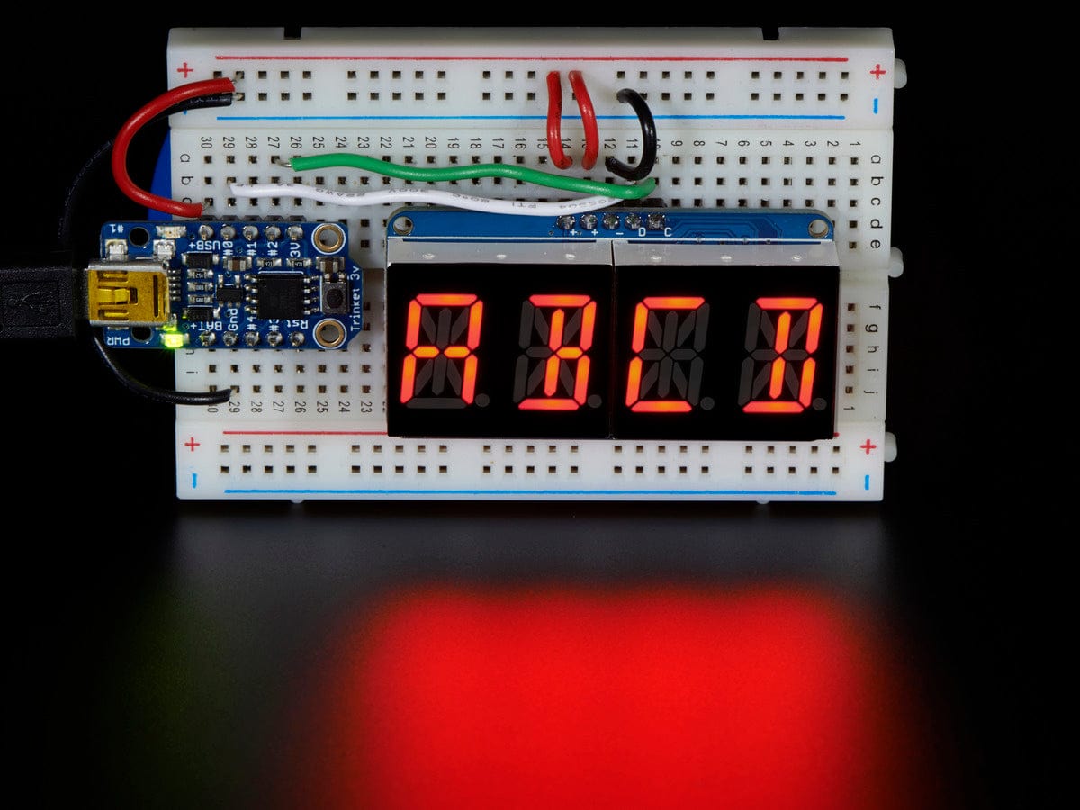 Quad Alphanumeric Display - Red 0.54" Digits w/ I2C Backpack - The Pi Hut