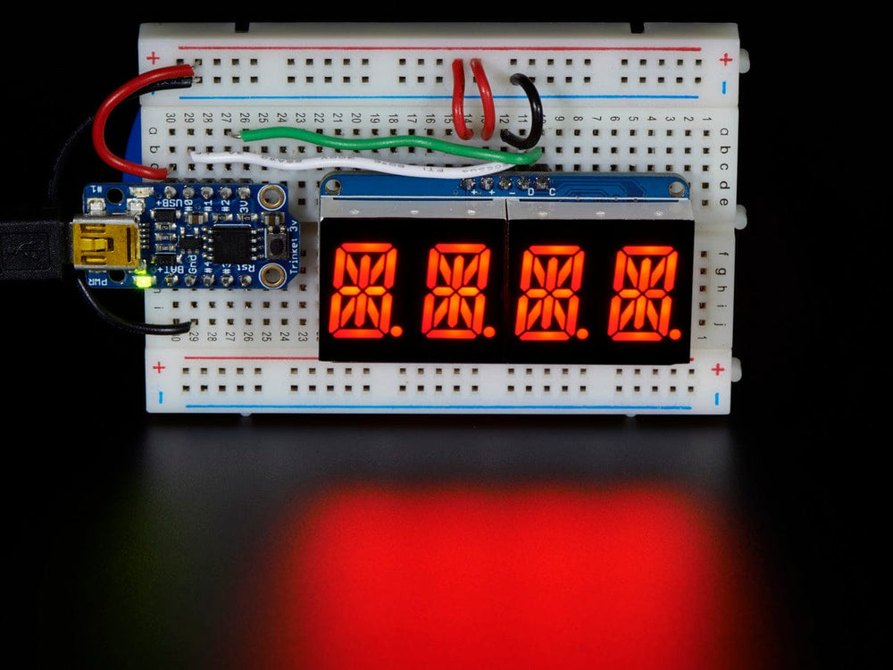 Quad Alphanumeric Display - Red 0.54" Digits w/ I2C Backpack - The Pi Hut