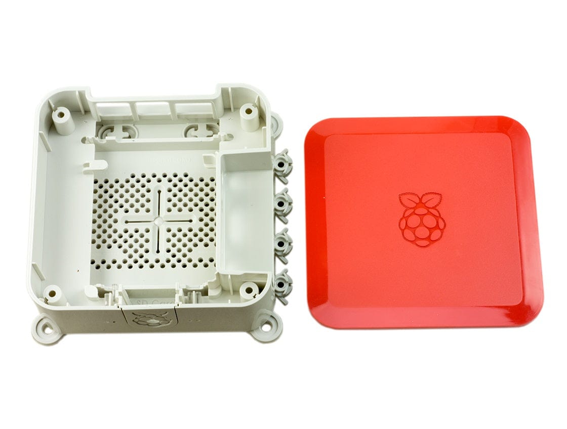 Quattro Case - Raspberry Pi VESA & HDD Case (White/Red) [discontinued] - The Pi Hut