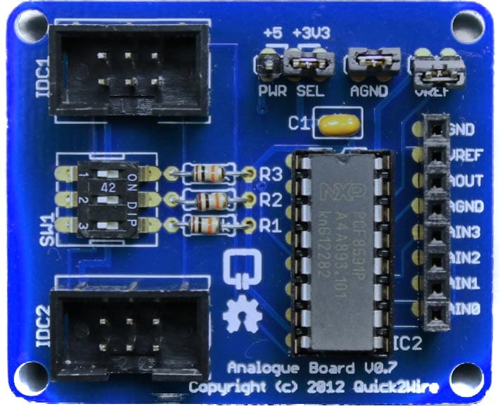 Quick2Wire RPi PCF8591 Analogue Board - The Pi Hut