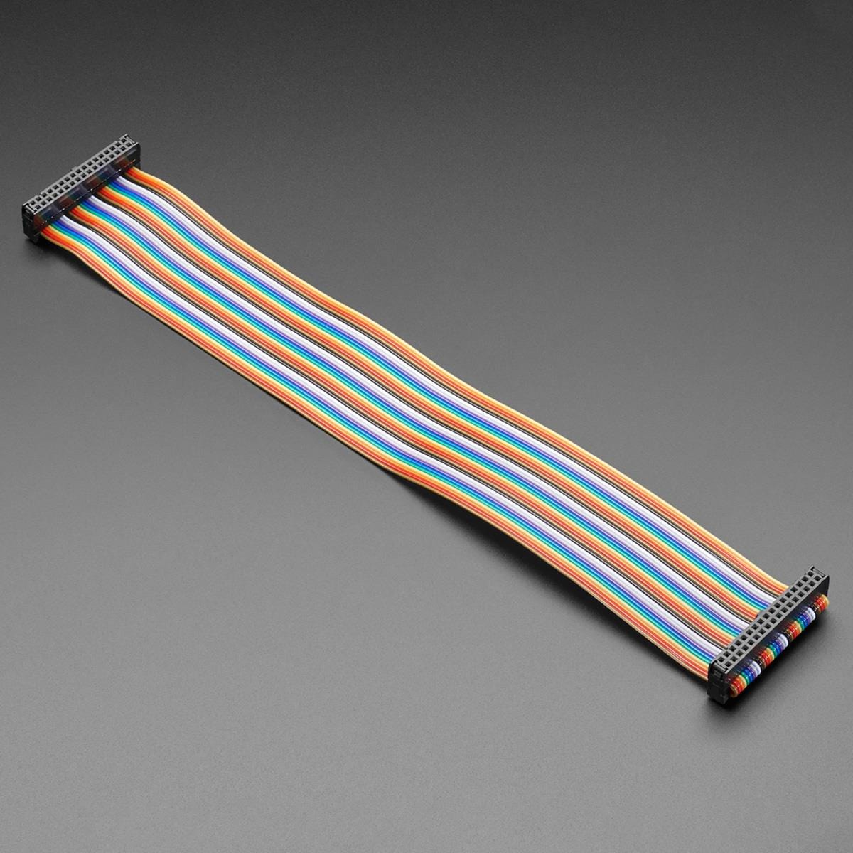 Rainbow 34-pin Dual Row IDC Floppy Ribbon Cable - 30cm long - The Pi Hut