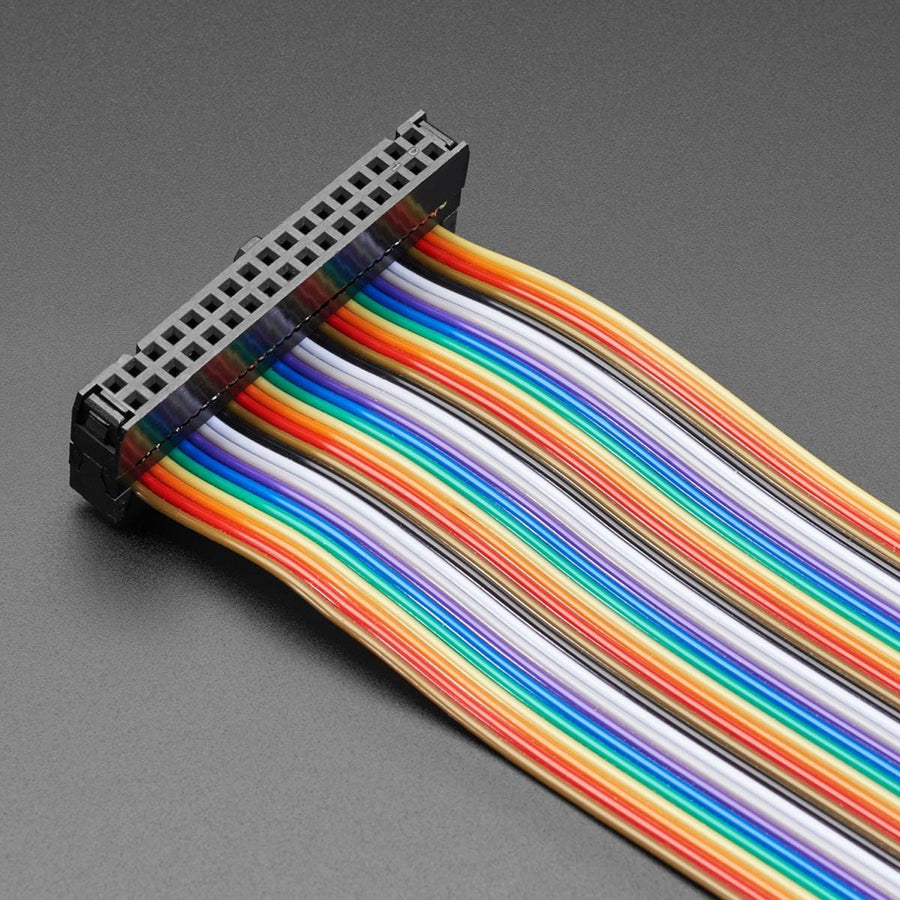 Floppy Ribbon Cable Position Rainbow 34-pin Dual Row IDC Floppy Ribbon Cable - 30cm long - The Pi Hut