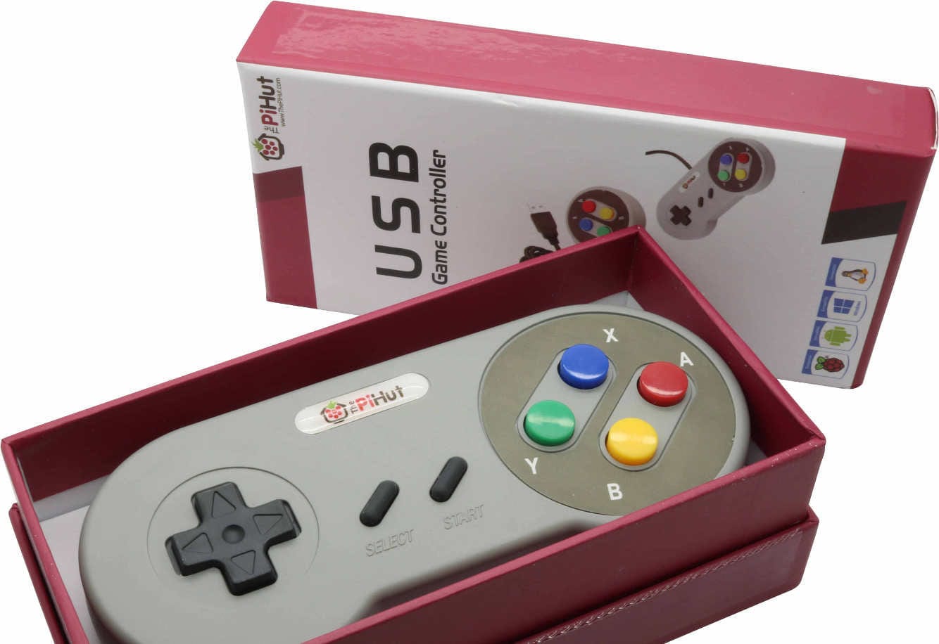 Raspberry Pi Compatible USB Gamepad / Controller ("SNES" Style) - The Pi Hut