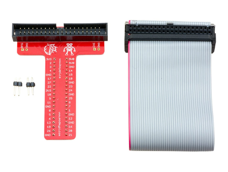 KEYESTUDIO GPIO Breakout Kit for Raspberry Pi - Assembled Pi Breakout +  Rainbow Ribbon Cable + 400 Tie Points Solderless Breadboard