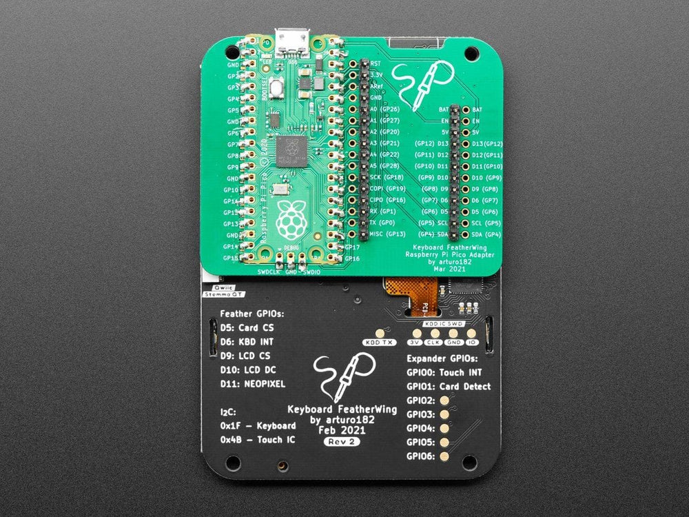 Raspberry Pi Pico Adapter PCB for Keyboard FeatherWing - The Pi Hut