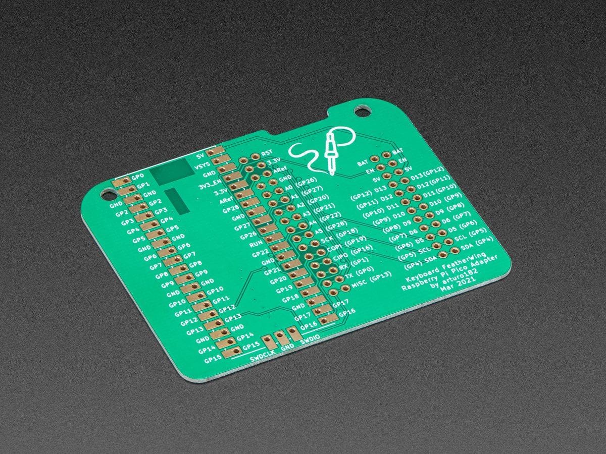 Raspberry Pi Pico Adapter PCB for Keyboard FeatherWing - The Pi Hut