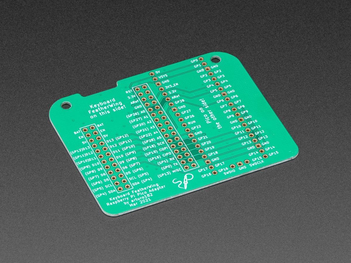 Raspberry Pi Pico Adapter PCB for Keyboard FeatherWing - The Pi Hut