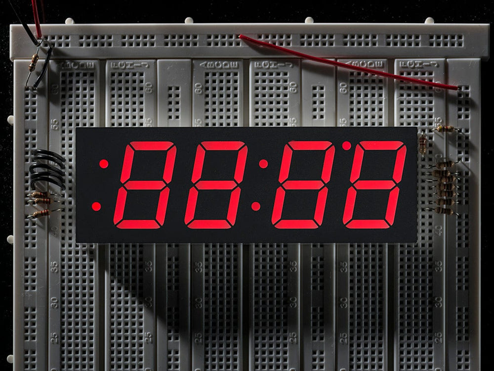 Red 7-segment clock display - 1.2" digit height - The Pi Hut