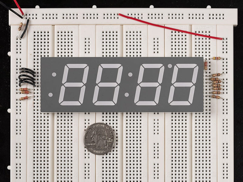 Red 7-segment clock display - 1.2" digit height - The Pi Hut
