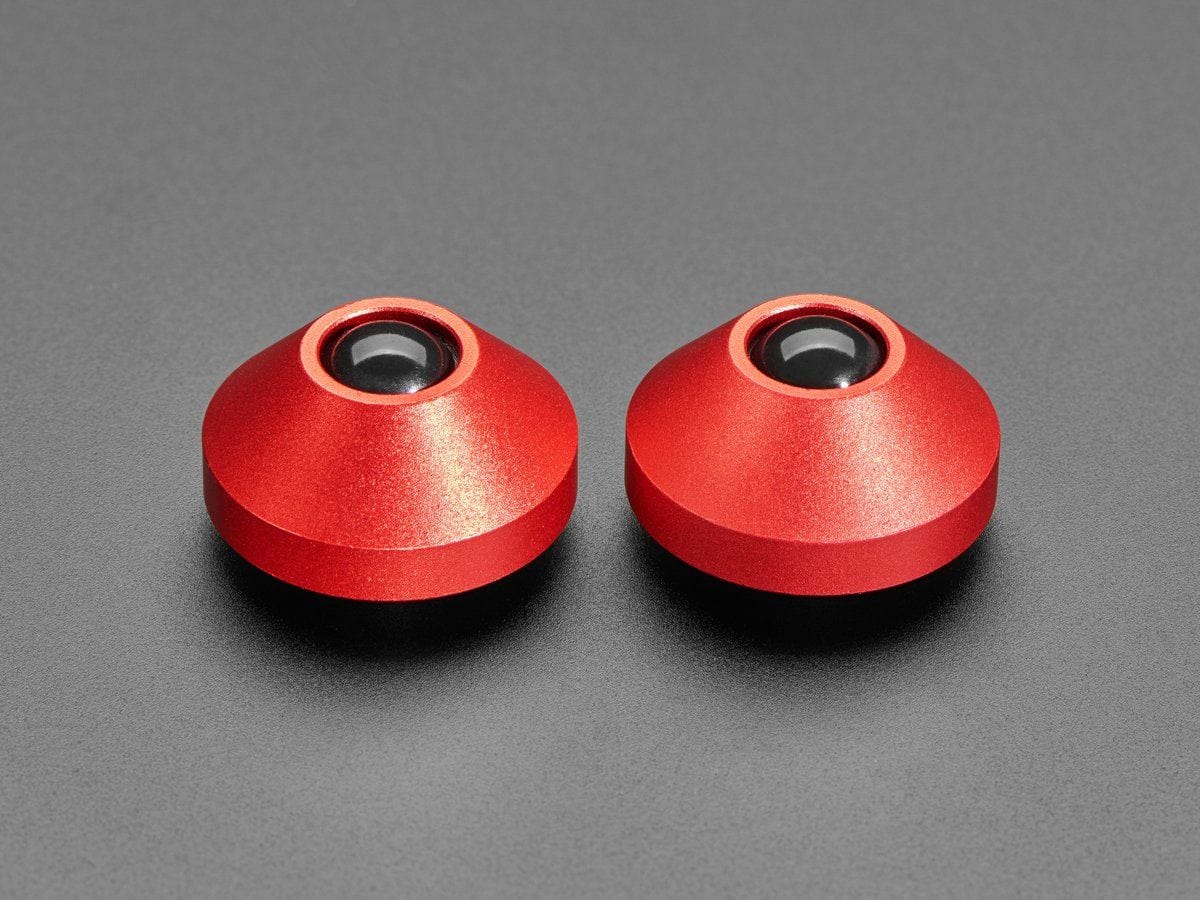 Red Anodized Aluminum Bumper Feet - Pack of 2 - The Pi Hut