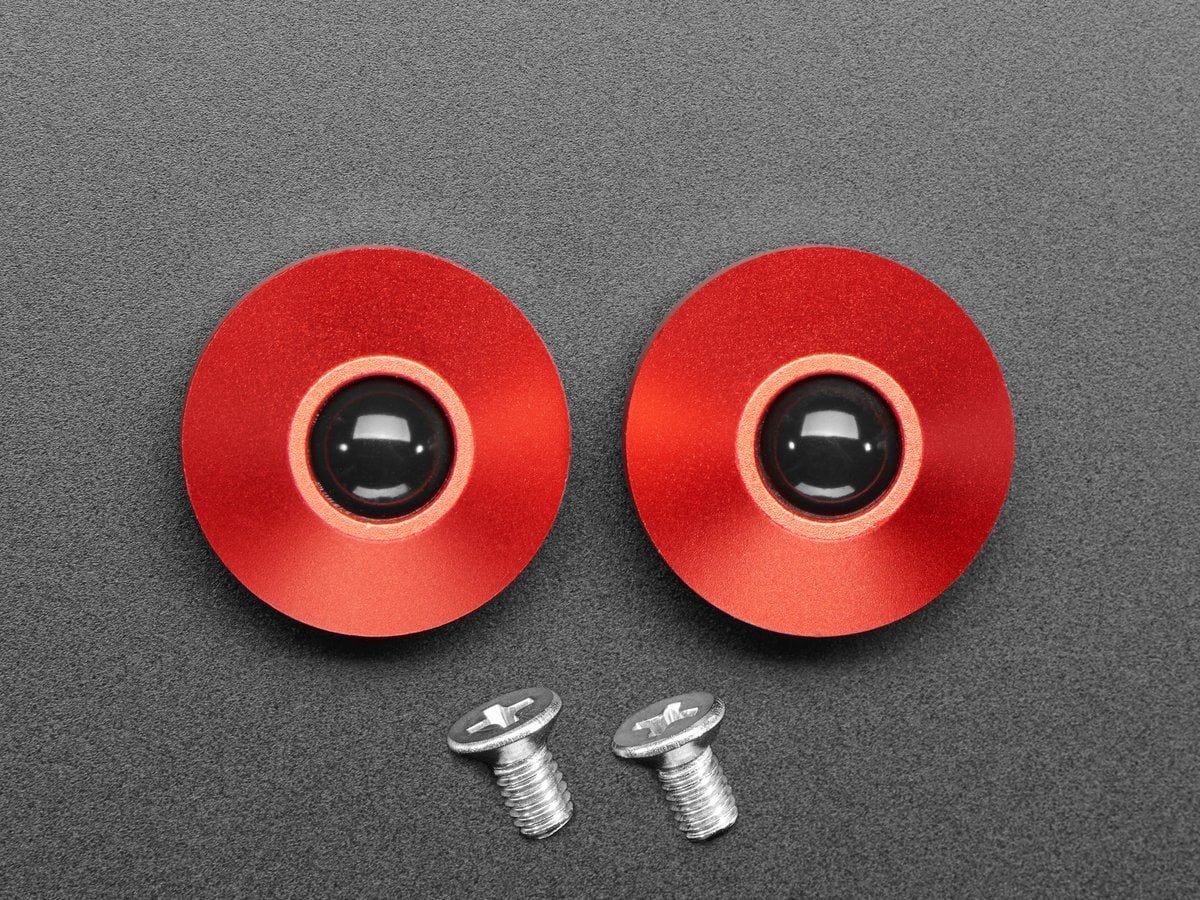 Red Anodized Aluminum Bumper Feet - Pack of 2 - The Pi Hut