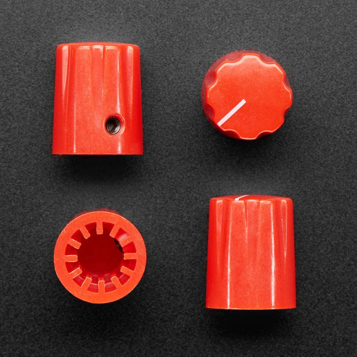 Knob Raspberry Pi Red Micro Potentiometer Knob - 4 pack - The Pi Hut