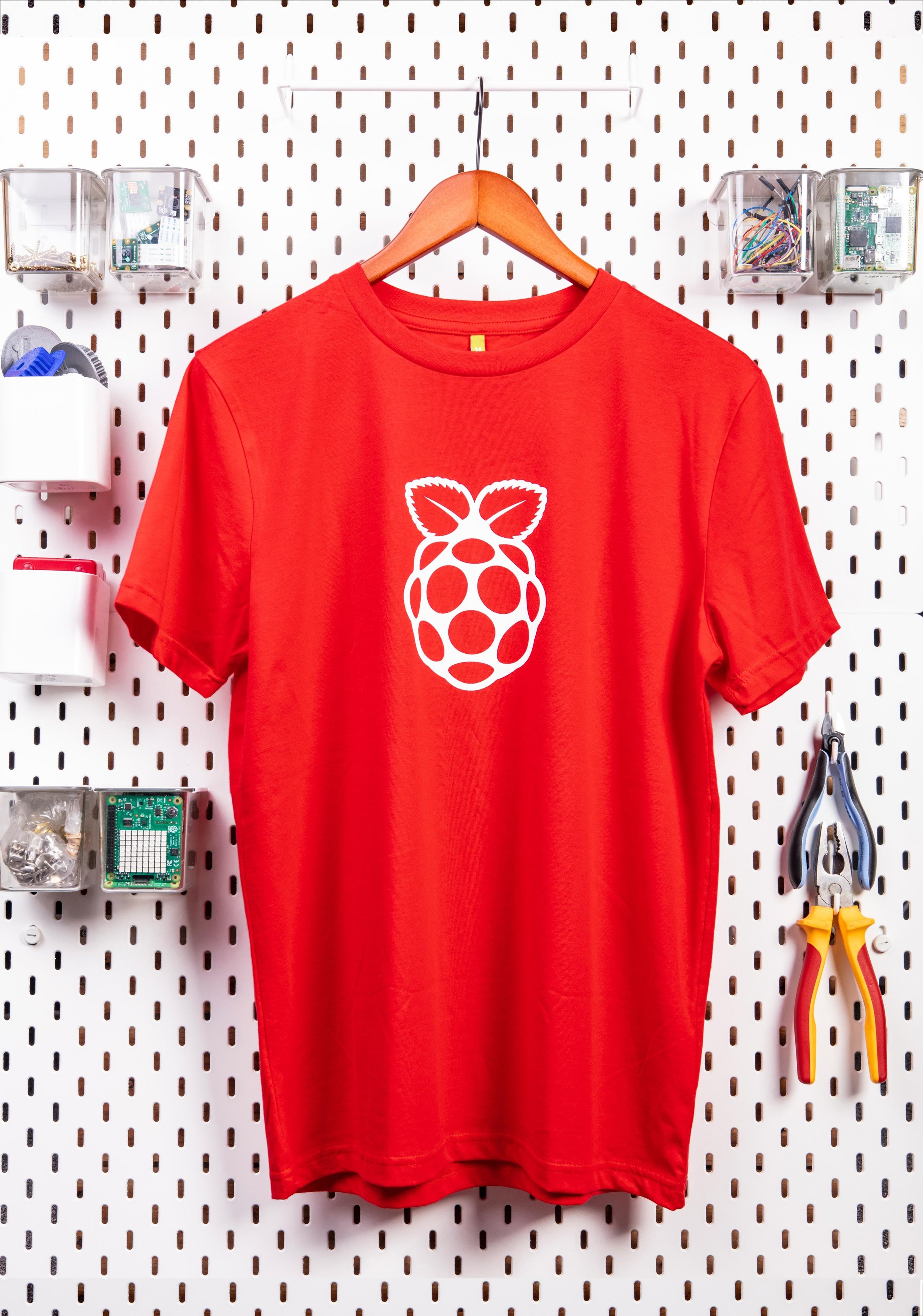 Red Raspberry Pi Logo T-shirt (Adult Size) - The Pi Hut