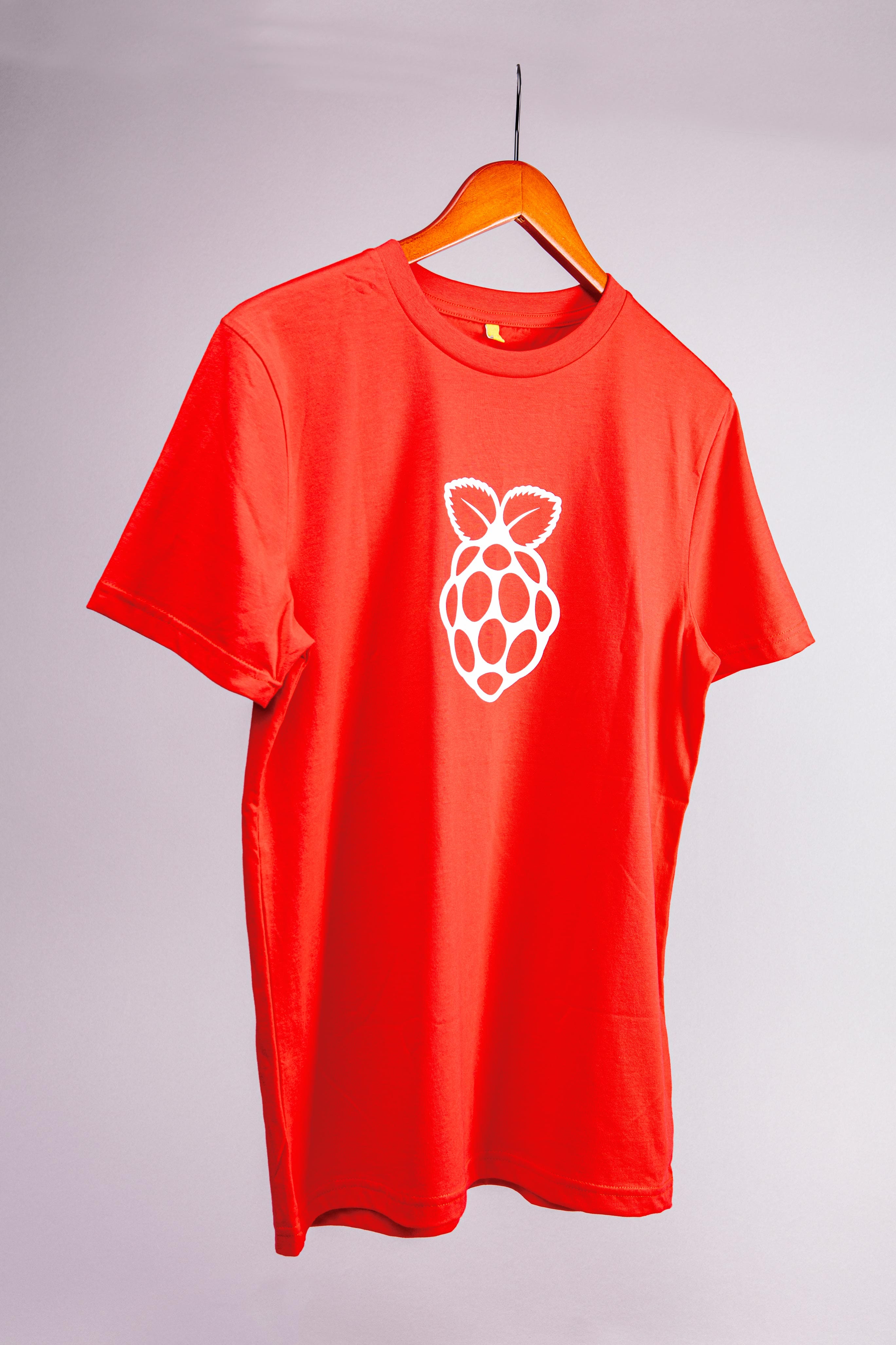 Red Raspberry Pi Logo T-shirt (Adult Size) - The Pi Hut