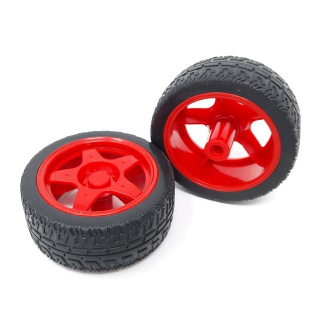 Red Robot Wheels (pair) - The Pi Hut