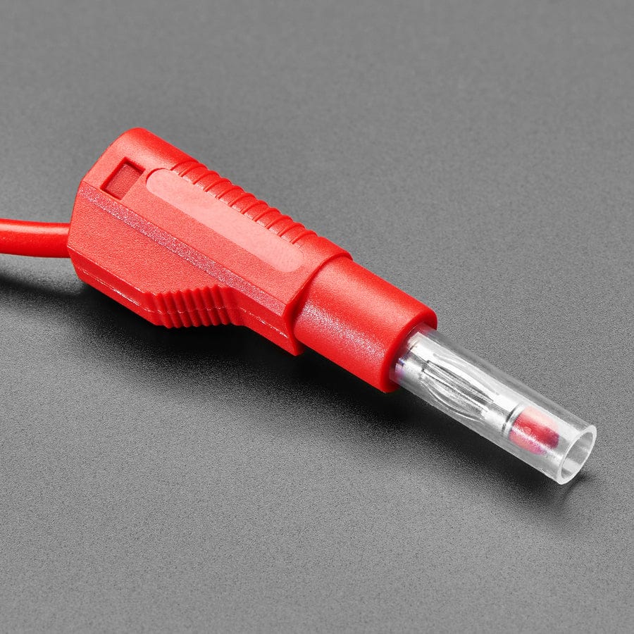 Retractable Stacking Banana Plug Cable - Red 0.5m - The Pi Hut