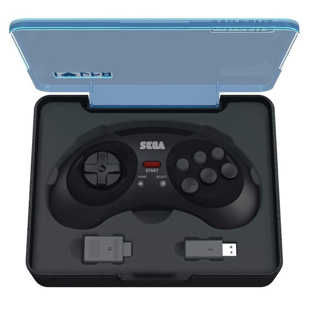 Retro-Bit Official SEGA Mega Drive 8-Button 2.4Ghz Wireless Arcade Pad - Black - The Pi Hut