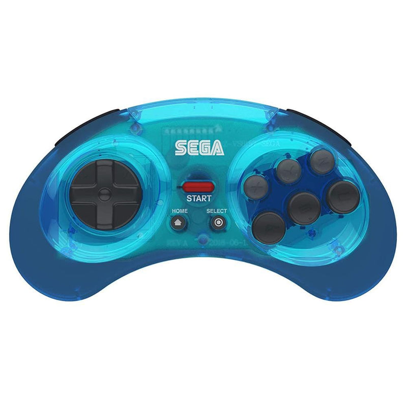 Retro-Bit Official SEGA Mega Drive 8-Button 2.4Ghz Wireless Arcade Pad - Blue - The Pi Hut