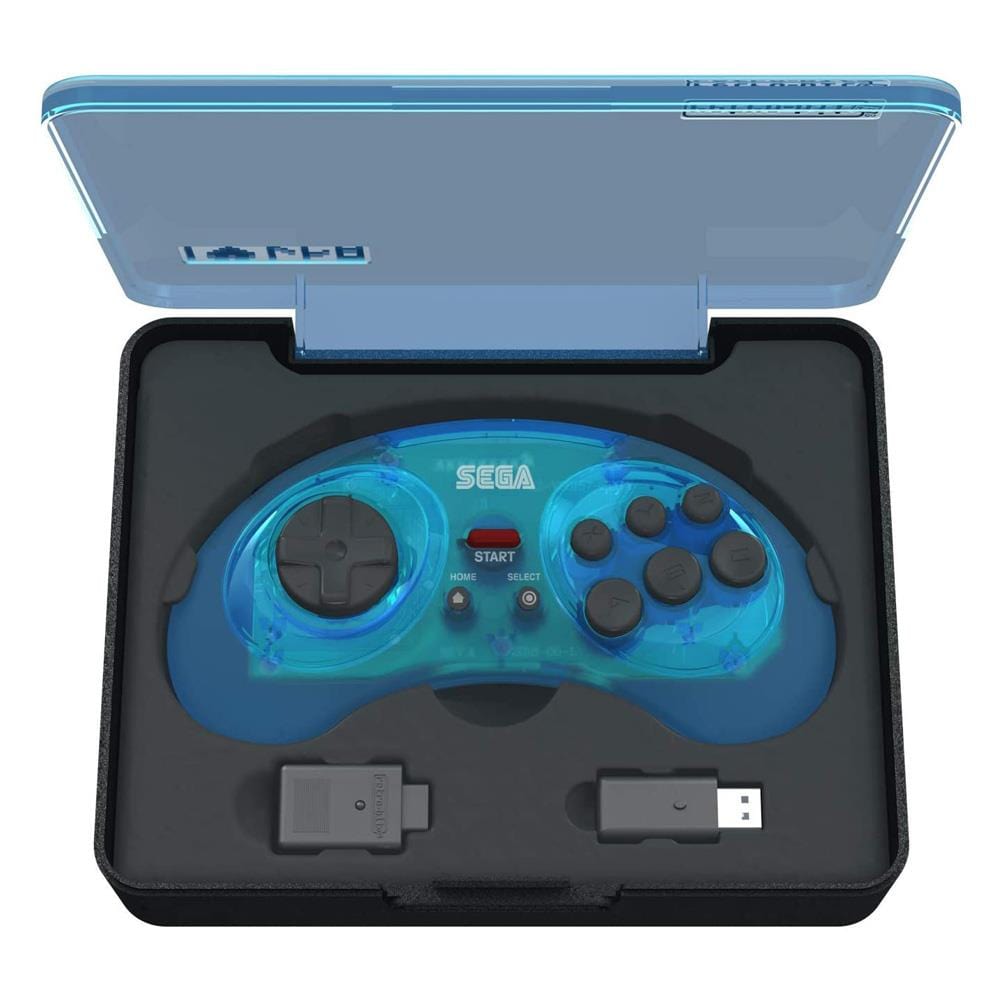 Retro-Bit Official SEGA Mega Drive 8-Button 2.4Ghz Wireless Arcade Pad - Blue - The Pi Hut