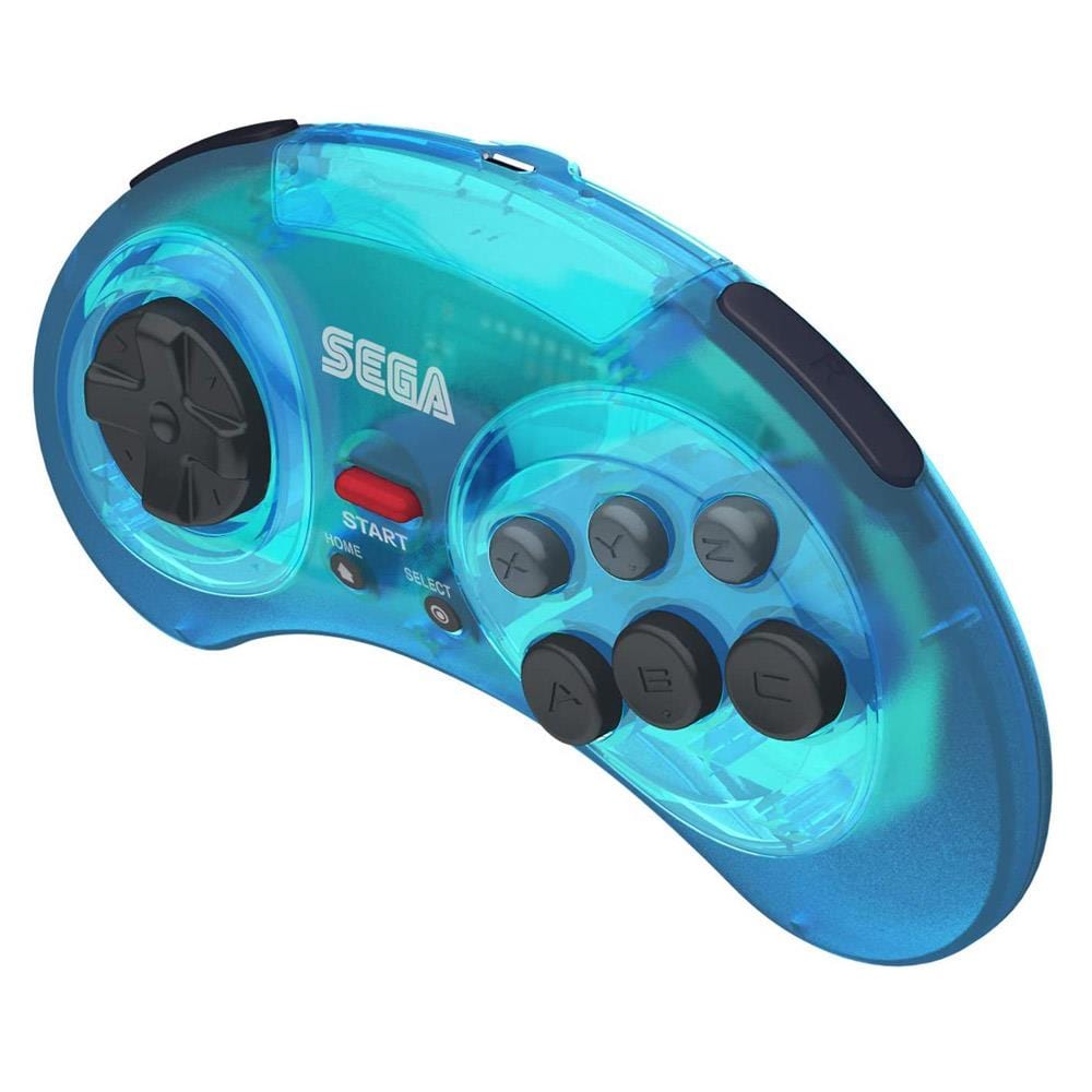 Retro-Bit Official SEGA Mega Drive 8-Button 2.4Ghz Wireless Arcade Pad - Blue - The Pi Hut