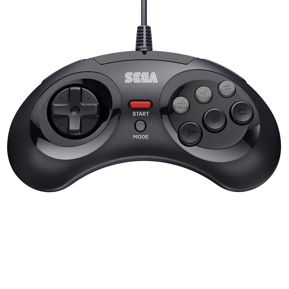 Retro-Bit Official SEGA Mega Drive 8-Button USB Arcade Pad - Black - The Pi Hut