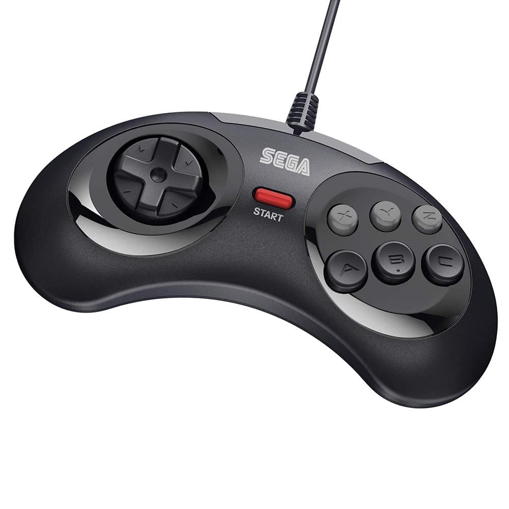 Retro-Bit Official SEGA Mega Drive 8-Button USB Arcade Pad - Black - The Pi Hut