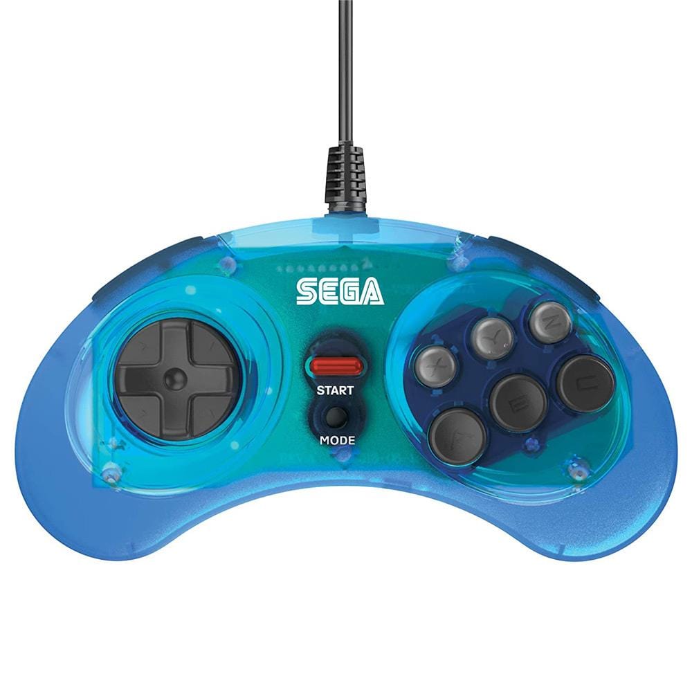 Retro-Bit Official SEGA Mega Drive 8-Button USB Arcade Pad - Blue - The Pi Hut