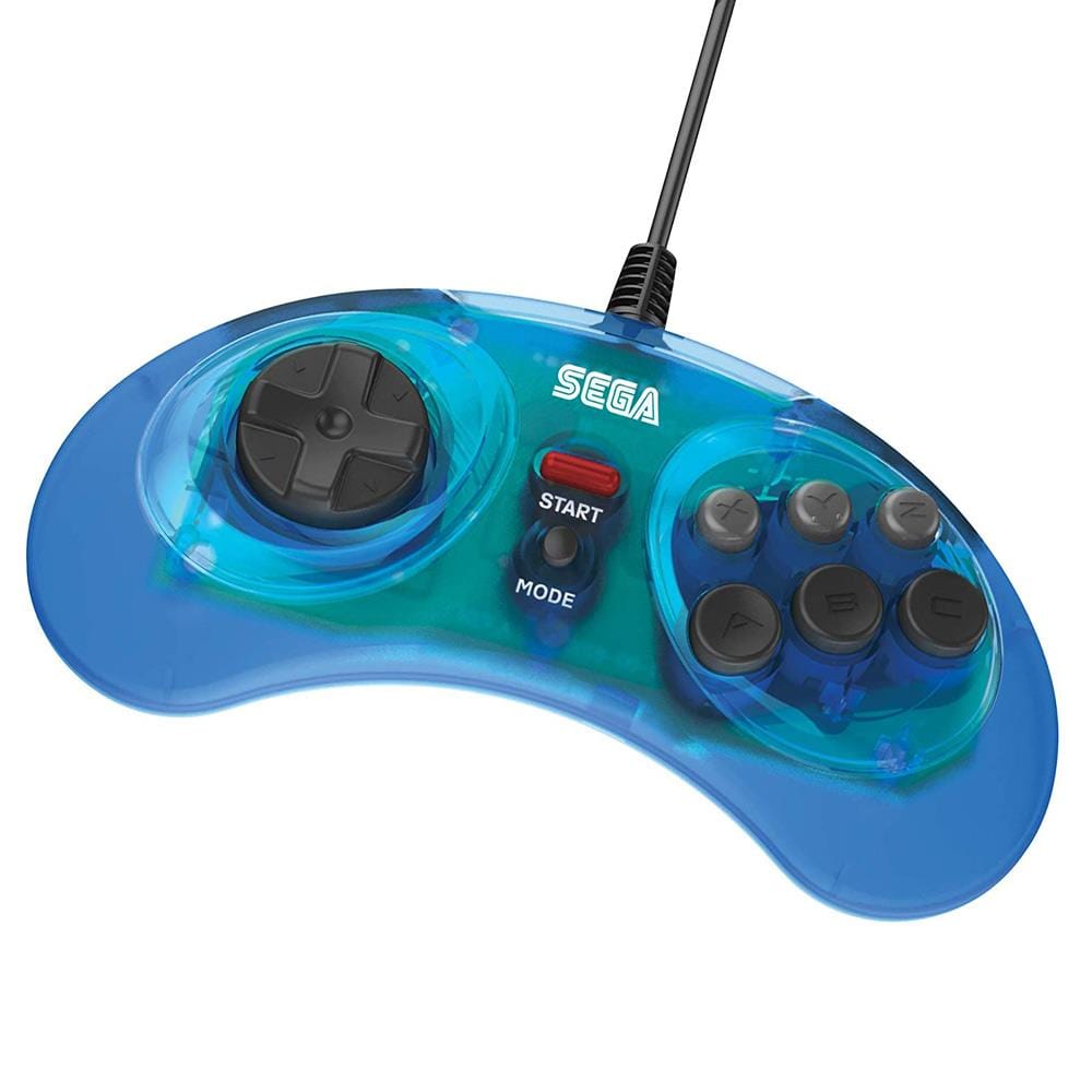 Retro-Bit Official SEGA Mega Drive 8-Button USB Arcade Pad - Blue - The Pi Hut